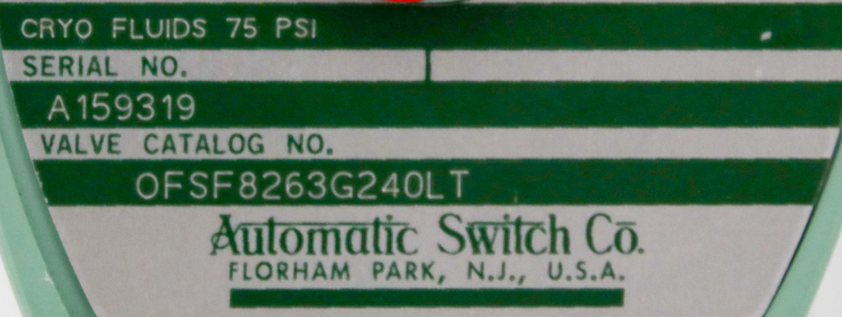 11757 ASCO RED-HAT II CRYOGENIC SOLENOID VALVE,1/8
